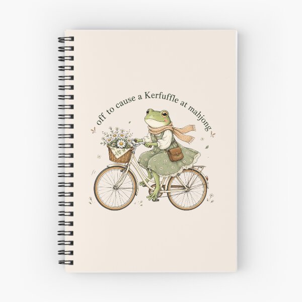 Item preview, Off to Cause a Kerfuffle Shirt, Funny Frog Riding Bike Graphic Tee, Mahjong Meme Shirt designed and sold by Sprinkle12345.