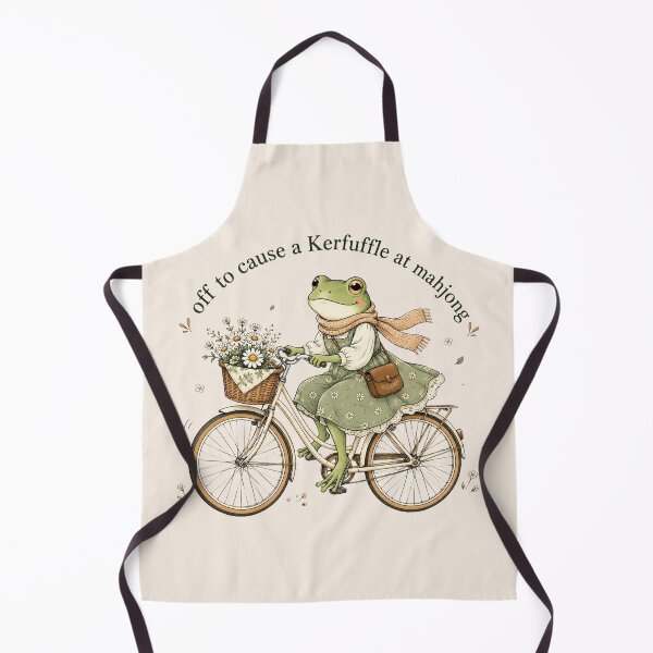 Item preview, Off to Cause a Kerfuffle Shirt, Funny Frog Riding Bike Graphic Tee, Mahjong Meme Shirt designed and sold by Sprinkle12345.