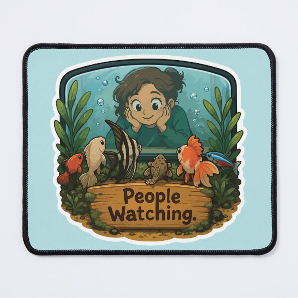 Item preview, People Watching – Funny Aquarium Fish designed and sold by SimplePoDesign.
