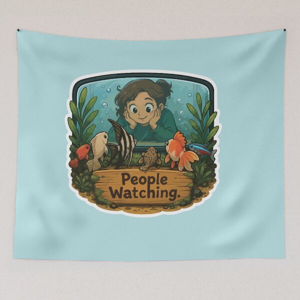 Item preview, People Watching – Funny Aquarium Fish designed and sold by SimplePoDesign.