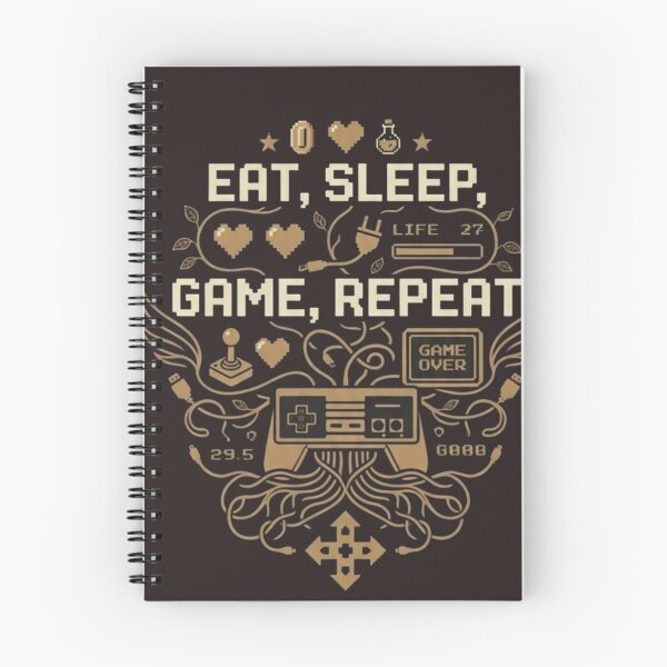 Item preview, Eat Sleep Game Repeat Retro 8-Bit Gaming Typography designed and sold by Dream Weave Studio.