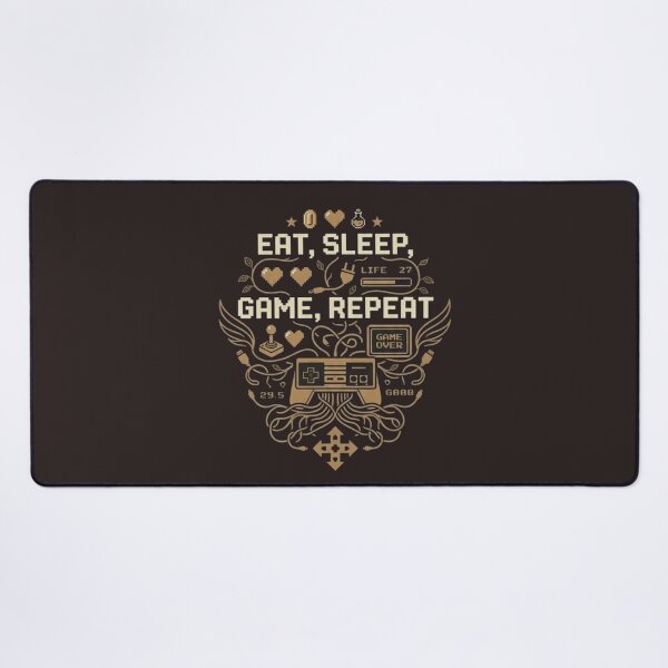Item preview, Eat Sleep Game Repeat Retro 8-Bit Gaming Typography designed and sold by Dream Weave Studio.
