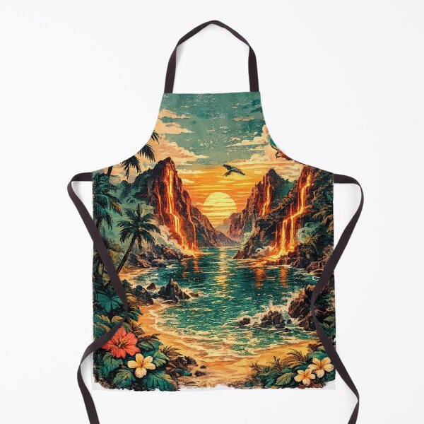 Item preview, Tropical Paradise with Lava Waterfalls and Exotic Birds designed and sold by irfanshikh.