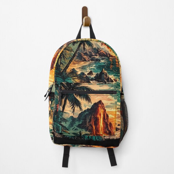 Item preview, Tropical Paradise with Lava Waterfalls and Exotic Birds designed and sold by irfanshikh.