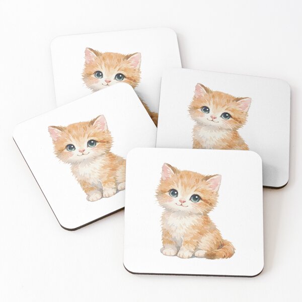 Item preview, Adorable Ginger Kitten Watercolor Sticker designed and sold by simranart111.