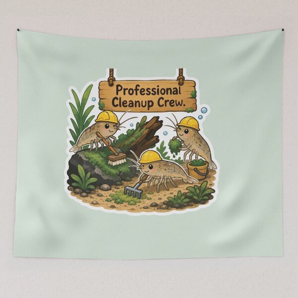 Item preview, Professional Cleanup Crew – Funny Amano Shrimp Aquarium designed and sold by SimplePoDesign.