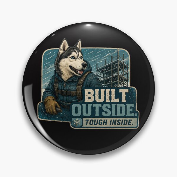 Item preview, Built Outside Tough Inside Siberian Husky Welder Vintage Blue Collar Design designed and sold by RusticMeadow.