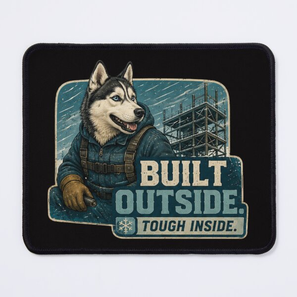 Item preview, Built Outside Tough Inside Siberian Husky Welder Vintage Blue Collar Design designed and sold by RusticMeadow.