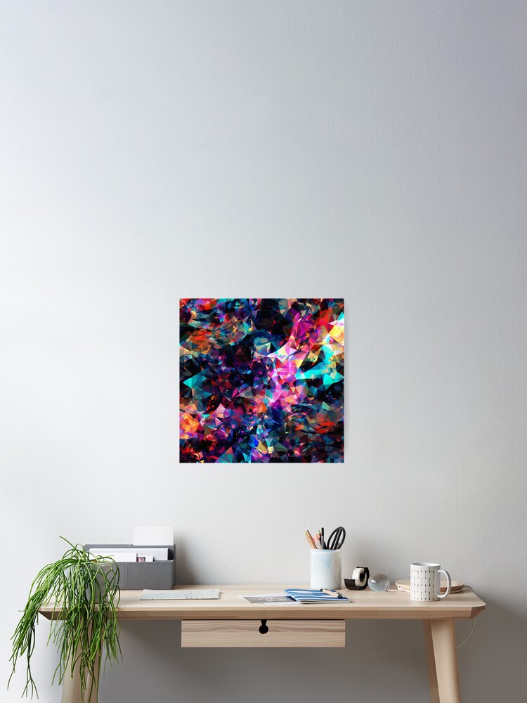 Imagen 2 de 3, Póster con la obra Prismatic Spectrum – Vibrant Abstract Crystal Mosaic Design, diseñada y vendida por agiosaki.