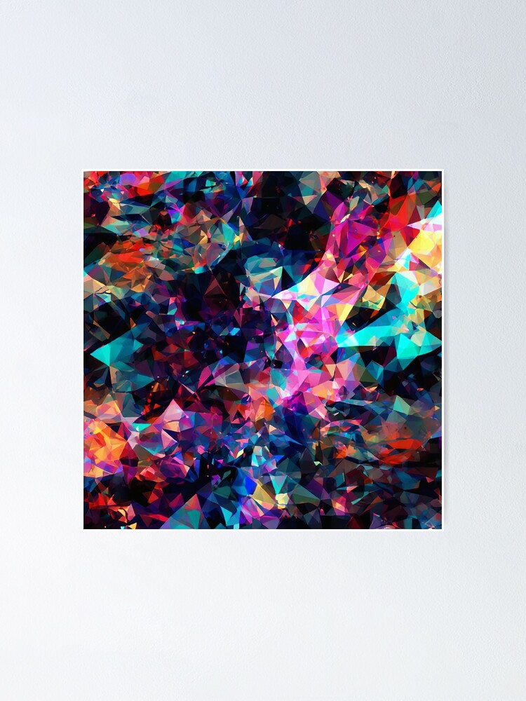 Imagen 1 de 3, Póster con la obra Prismatic Spectrum – Vibrant Abstract Crystal Mosaic Design, diseñada y vendida por agiosaki.