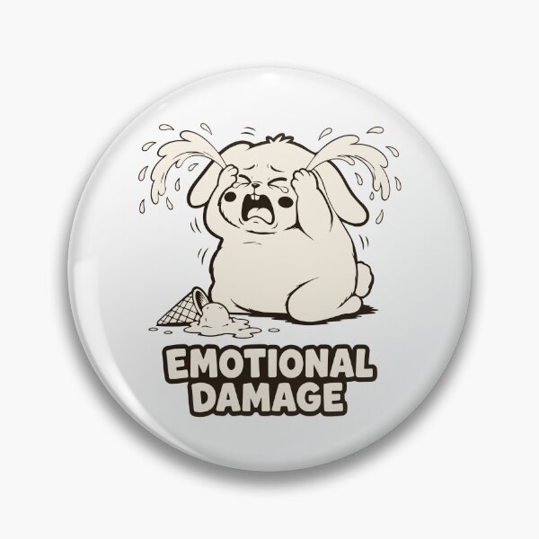 Item preview, Emotional Damage Bunny. Funny Dropped Ice Cream Crying Rabbit designed and sold by MalisoStickers.