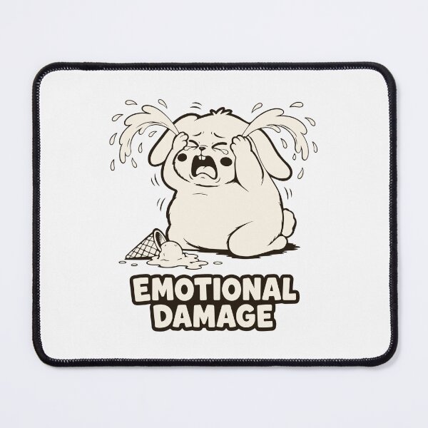 Item preview, Emotional Damage Bunny. Funny Dropped Ice Cream Crying Rabbit designed and sold by MalisoStickers.