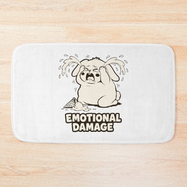 Item preview, Emotional Damage Bunny. Funny Dropped Ice Cream Crying Rabbit designed and sold by MalisoStickers.