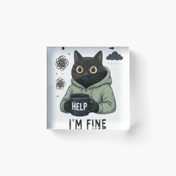 Item preview, It's Fine I'm Fine Everything Is Fine - Funny Black Cat designed and sold by GUINewAlex.