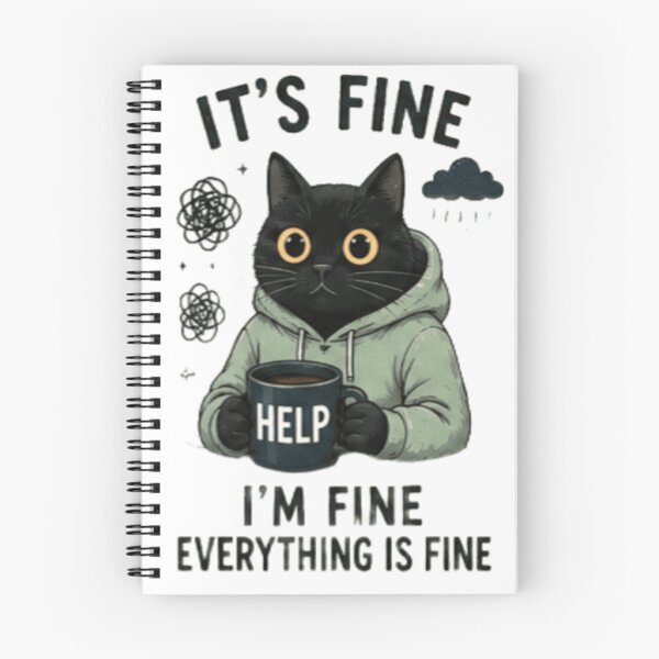 Item preview, It's Fine I'm Fine Everything Is Fine - Funny Black Cat designed and sold by GUINewAlex.