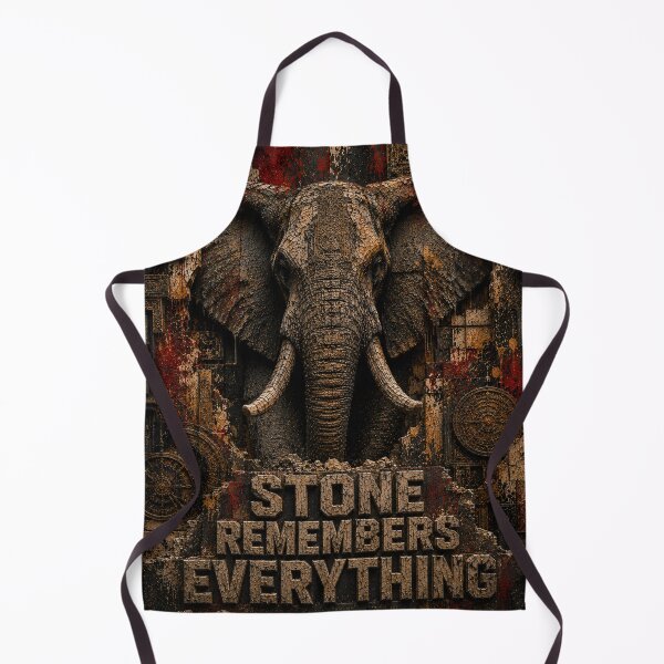Item preview, Methodical Builder Stone Remembers Elephant Brutalist Canvas designed and sold by SavannaStrikes.