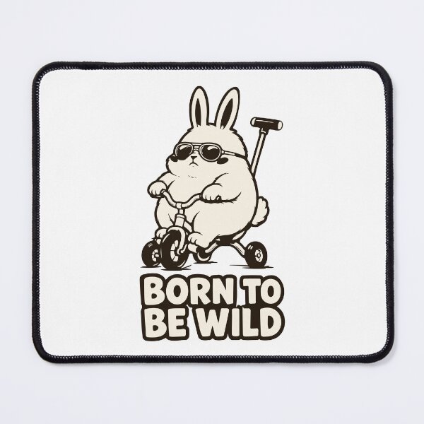 Item preview, Born to be Wild — Funny Fat Rabbit on Tricycle — Cute Biker Meme designed and sold by MalisoStickers.