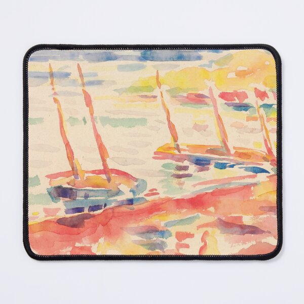 Item preview, Fauvist Sailboats in Sunlit Harbor designed and sold by artofuniverse.