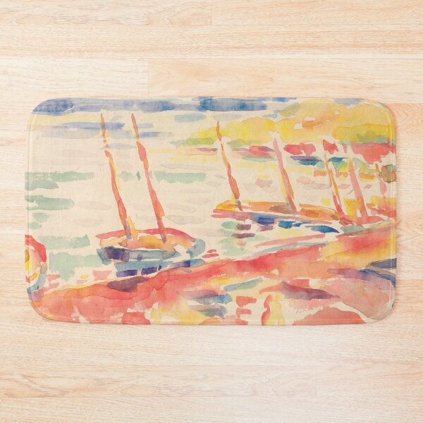 Item preview, Fauvist Sailboats in Sunlit Harbor designed and sold by artofuniverse.