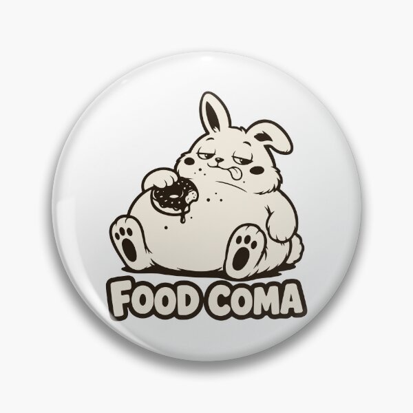 Item preview, Funny Food Coma — Lazy Fat Bunny — Cute Donut Meme designed and sold by MalisoStickers.
