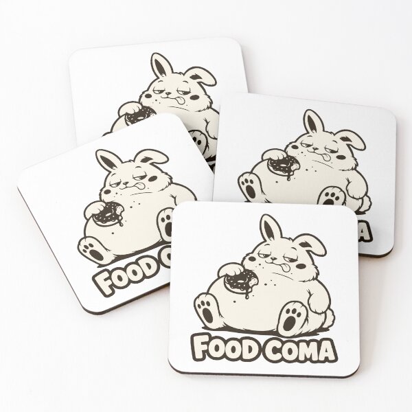 Item preview, Funny Food Coma — Lazy Fat Bunny — Cute Donut Meme designed and sold by MalisoStickers.