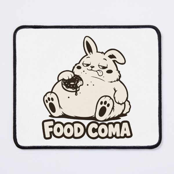 Item preview, Funny Food Coma — Lazy Fat Bunny — Cute Donut Meme designed and sold by MalisoStickers.