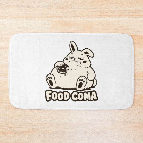 Item preview, Funny Food Coma — Lazy Fat Bunny — Cute Donut Meme designed and sold by MalisoStickers.