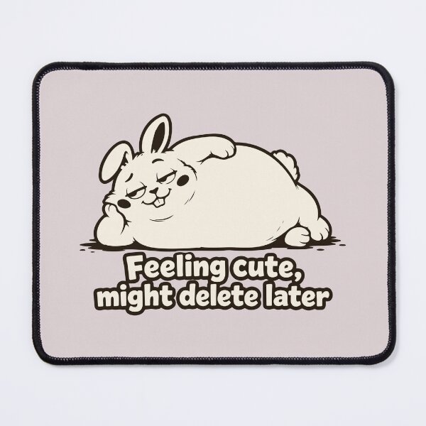 Item preview, Feeling Cute Might Delete Later - Funny Chonky Bunny Meme. designed and sold by MalisoStickers.