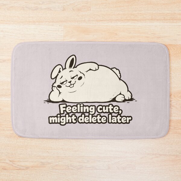 Item preview, Feeling Cute Might Delete Later - Funny Chonky Bunny Meme. designed and sold by MalisoStickers.