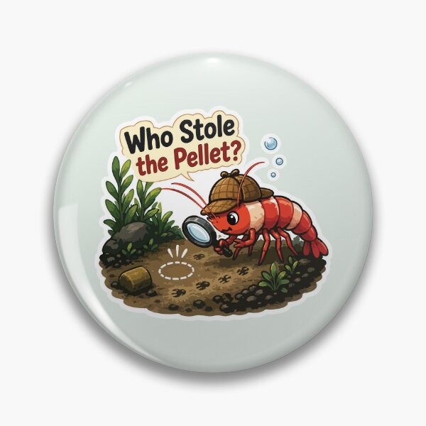 Item preview, Who Stole the Pellet? – Funny Cherry Shrimp Detective designed and sold by SimplePoDesign.