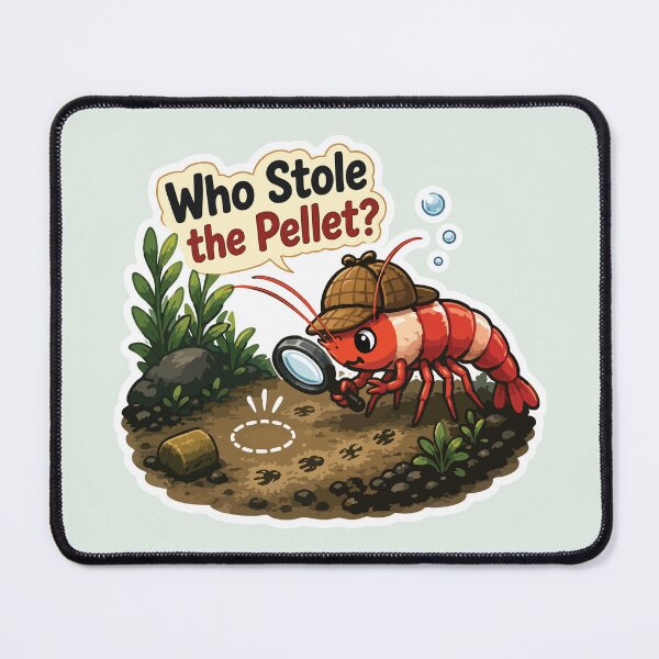 Item preview, Who Stole the Pellet? – Funny Cherry Shrimp Detective designed and sold by SimplePoDesign.