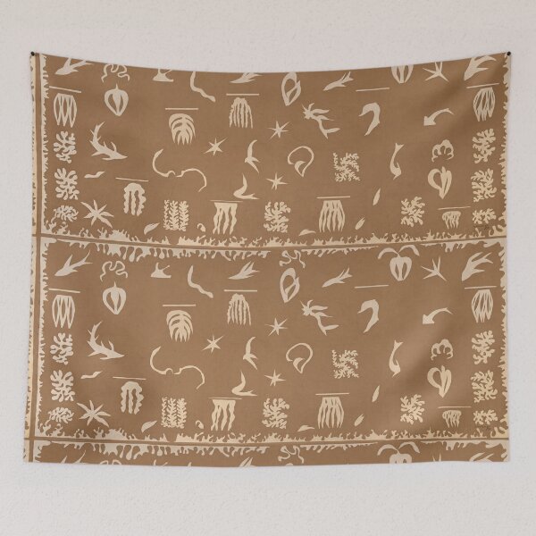 Item preview, Cream Cut Out Shapes on Brown designed and sold by artofuniverse.