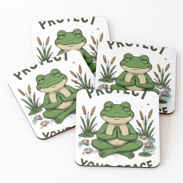 Item preview, Protect Your Peace - Cute Meditating Frog Art designed and sold by GUINewAlex.