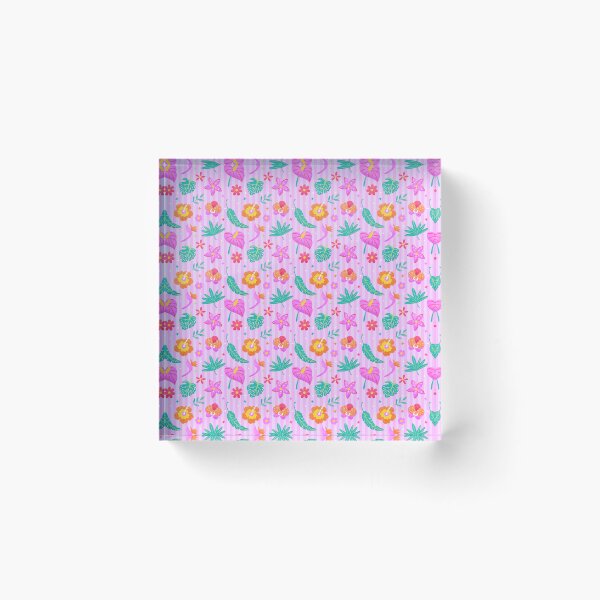 Item preview, Tropical Pastel Floral Pattern – Cute Summer Hibiscus & Leaves designed and sold by lydiadesign.