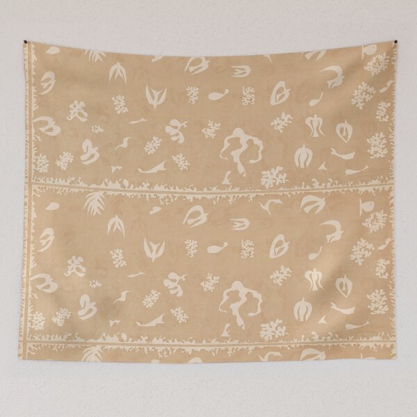 Item preview, Cream Coral and Leaf Cutout Pattern designed and sold by artofuniverse.