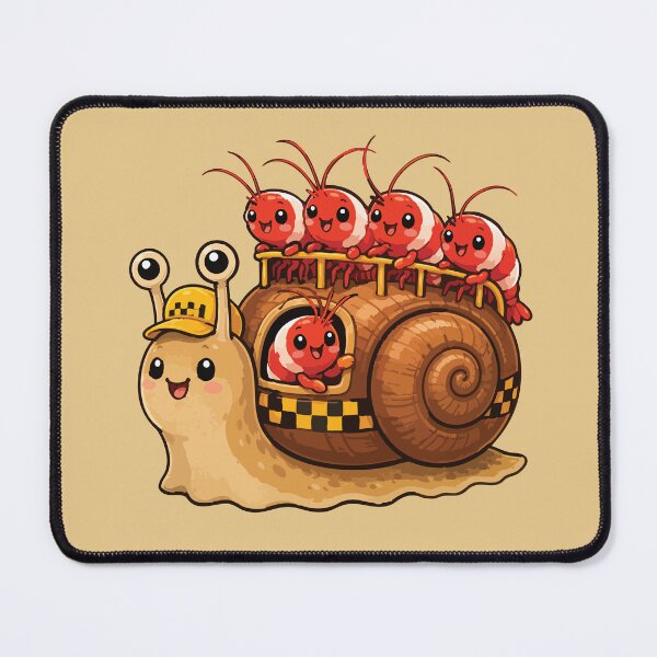 Item preview, Shrimp Express – Funny Aquarium Snail Taxi designed and sold by SimplePoDesign.