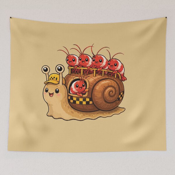 Item preview, Shrimp Express – Funny Aquarium Snail Taxi designed and sold by SimplePoDesign.