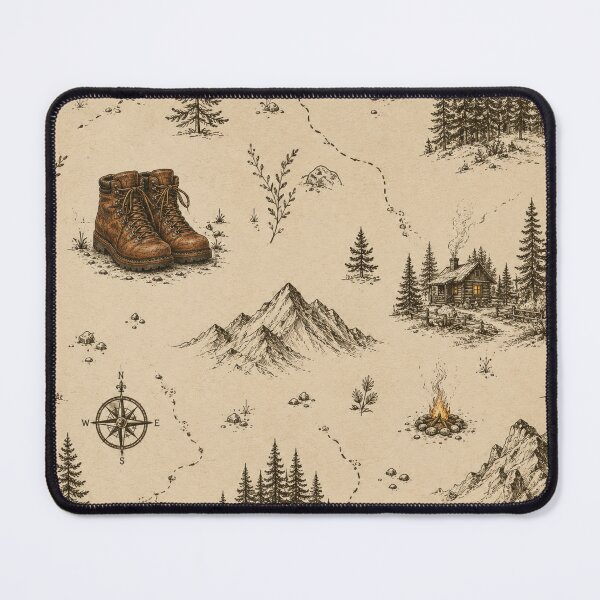 Item preview, Vintage Hiking Boots Outdoor Pattern designed and sold by naturalsurvival.