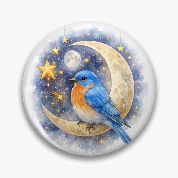 Artikelvorschau, Blaumeisenliebhaber-Halbmond-Aquarell | Magische Blaumeisen-Vogelkunst entworfen und verkauft von Dinaelsherkawy.