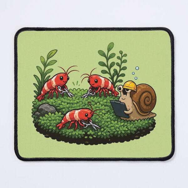 Item preview, Shrimp Moss Maintenance Crew – Funny Aquascaping designed and sold by SimplePoDesign.