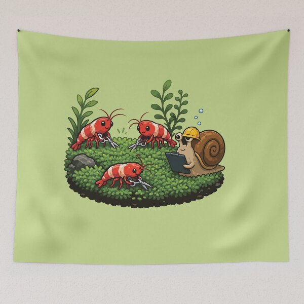 Item preview, Shrimp Moss Maintenance Crew – Funny Aquascaping designed and sold by SimplePoDesign.