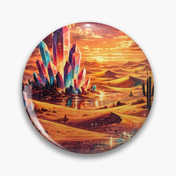 Item preview, Alien Desert Night with Glowing Crystals and Crescent Moon designed and sold by irfanshikh.
