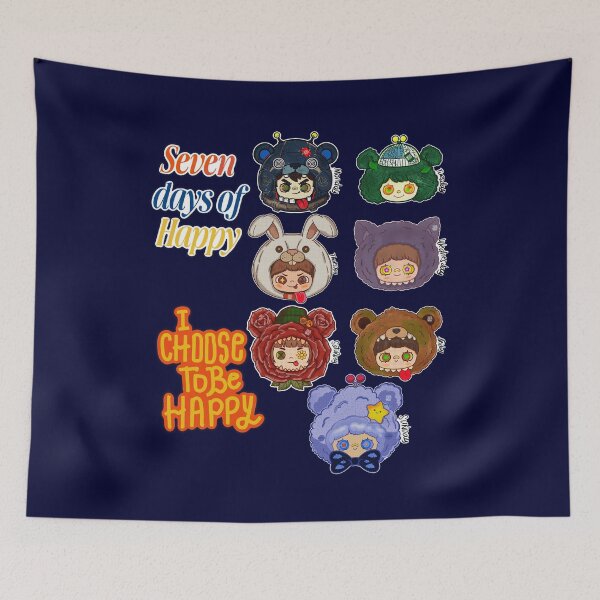 Item preview, Seven Days of Happy - Choose To Be Happy Cute Characters designed and sold by Ledocover.
