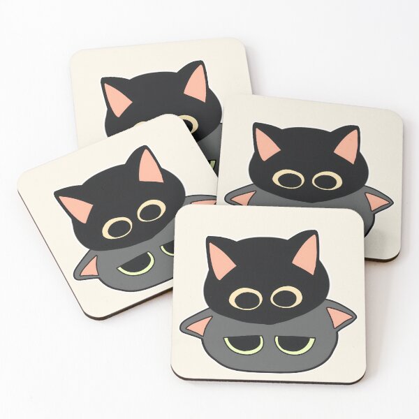 Item preview, Black Cat on Grey Cat designed and sold by Deep Descent.