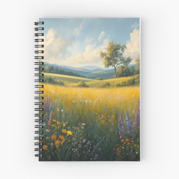 Item preview, Golden Wildflower Meadow Landscape Illustration designed and sold by ThatSurreyLife.