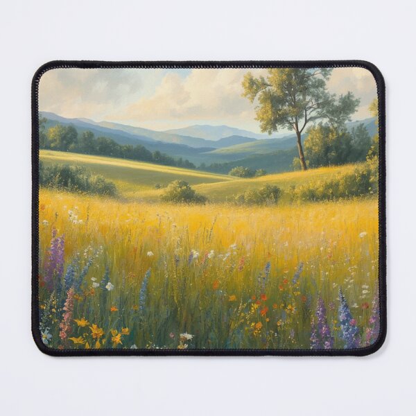 Item preview, Golden Wildflower Meadow Landscape Illustration designed and sold by ThatSurreyLife.
