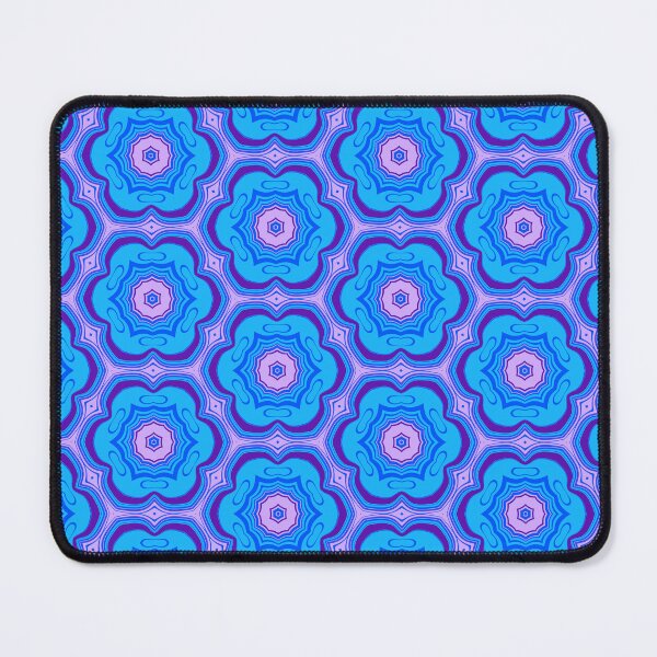 Item preview, Blue Floral Geometric Pattern with Purple Abstract Shapes designed and sold by SweetLilith.