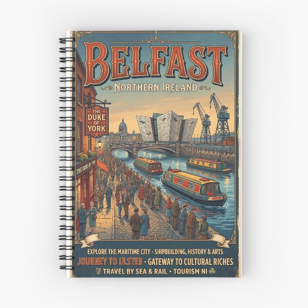 Item preview, Belfast Northern Ireland Retro Travel Poster designed and sold by ArtworkNorth.