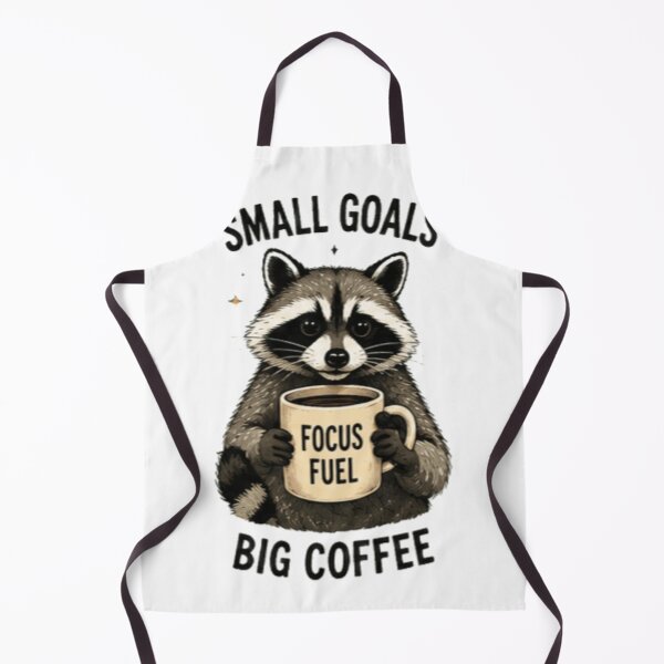 Item preview, Small Goals Big Coffee - Cute Raccoon Art designed and sold by GUINewAlex.