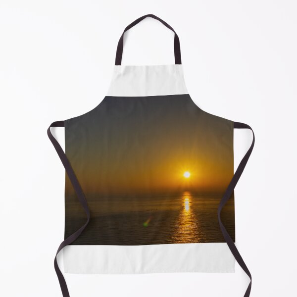 Item preview, Golden Sunset Over Calm Ocean With Sun Reflection on Water and Coastal Silhouette designed and sold by Nmallia.